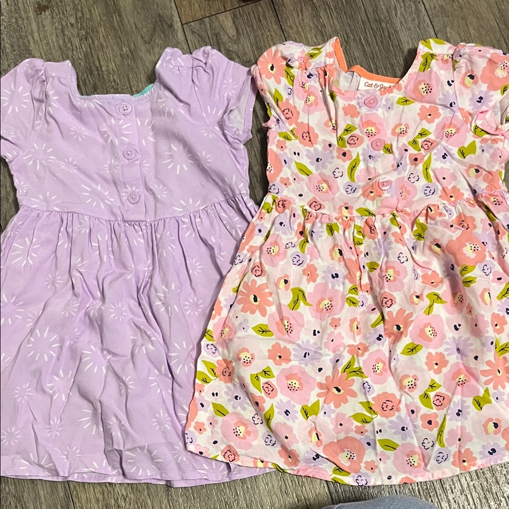 Carter's Lavender and Peach Floral Kids Dresses